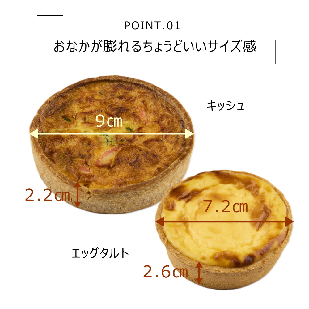 【セット】世界を旅するキッシュと野菜のキッシュ、季節のエッグタルト(3種×2個)
